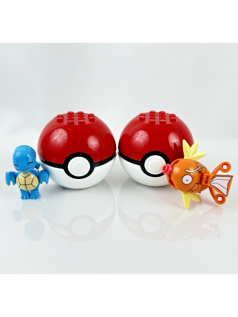 Mega Construx Pokemon Lot of 2 Pokeballs with Squirtle & Magikarp